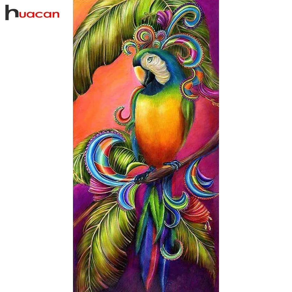 

HUACAN 5D DIY Diamond Painting Parrot Cross Stitch Mosaic Diamond Embroidery Animals Picture Of Rhinestone Full Drill Square