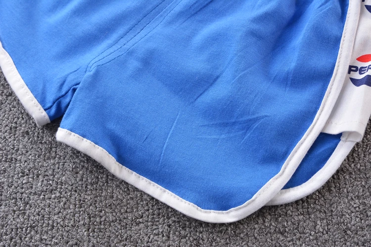 Модные летние детские хлопковые футболки Cola Короткие комплекты одежды из 2