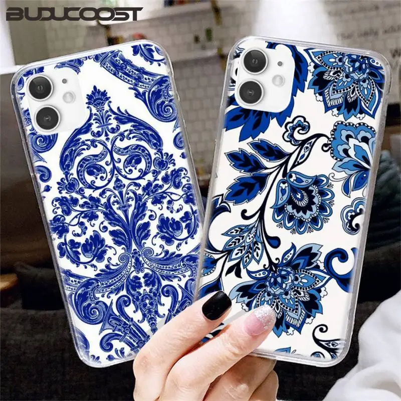 

Blue And White Porcelain Style Phone Case Cover Shell For Iphone 11 Pro 11 Pro Max X XR XS Max 7 8 6 6S Plus 5 5S SE 2020 Case