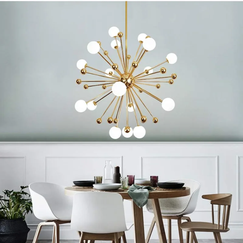 Винтажная Золотая круглая светодиодная Подвесная лампа современный светильник