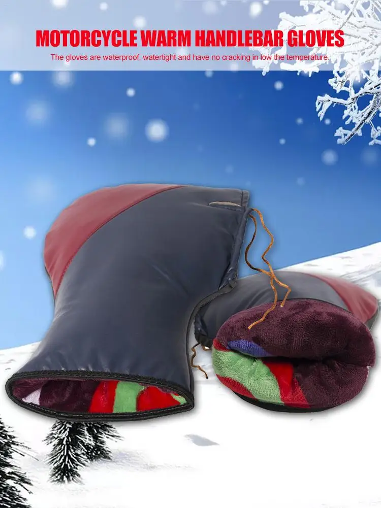 Gloves For Motorcycle MTB Winter Warm 1 Pair Of Waterproof Motorcycle Grip Gloves Handlebar Muff Winter Warmer Cover Gloves