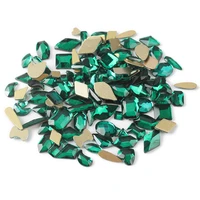 mix shape emerald crystal rhinestones 100pcs flat back 3d nail art rhinestone for diy nails art decoration