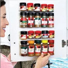 Кухонная стойка для хранения, настенное крепление, для бутылок с приправами, пластиковые зажимы, держатели для банок и специй на дверь шкафа, 24 шт.