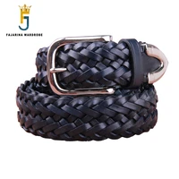 fajarina fashion unisex design knitting retro belts for women men 100 real genuine leather 3 5cm belt jeans clothing n17fj892