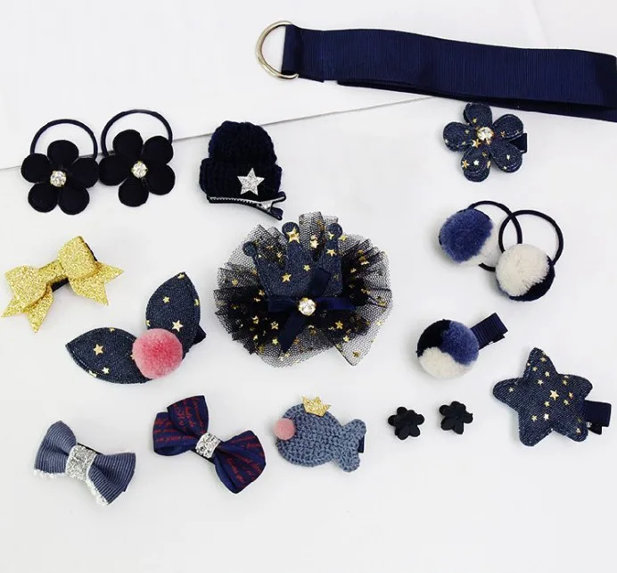 18 шт./компл. новые милые розовые и синие заколки для волос девочек детские повязки