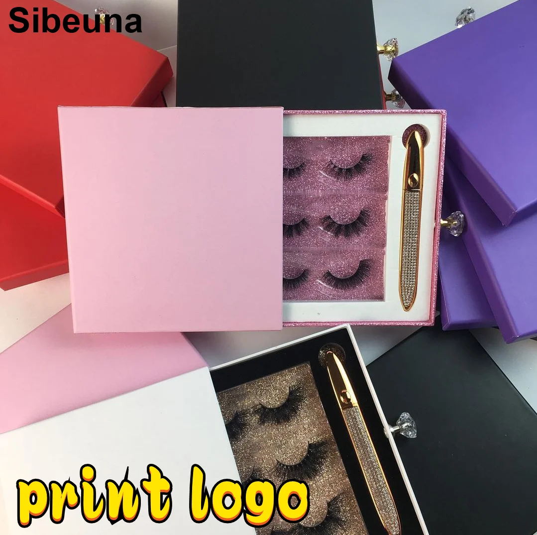 

Wholesale false custom logo eyelash packaging box Faux Cils lash box package 25mm mink lashes makeup case bulk vendors empty