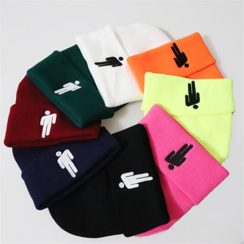 Горячая новинка Billie Eilish Кепка хлопковые повседневные шапочки для мужчин и женщин вязаная зимняя весенняя шапка твердая хип-хоп Skullies шляпа Кепка в стиле унисекс