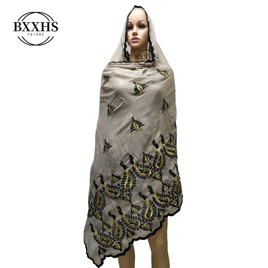 

2020 African muslim women scarf Big embroidered scarf multifunctional scarf shawls wraPs red cotton scarf CL041