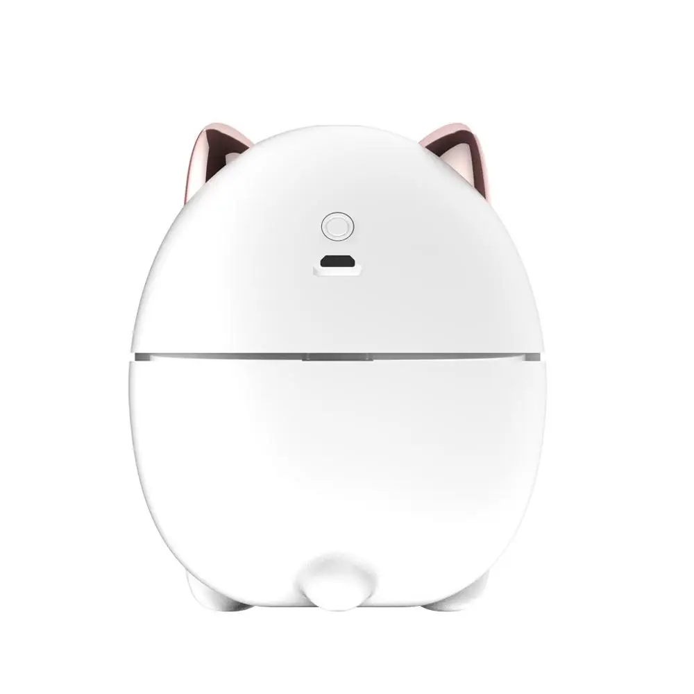 White Мини кошка 200 мл USB Настольный увлажнитель бесшумный очиститель воздуха большой объем опрыскиватель сенсорный выключатель Умный анти-сухой дизайн бытовой A10 - Цвет: White