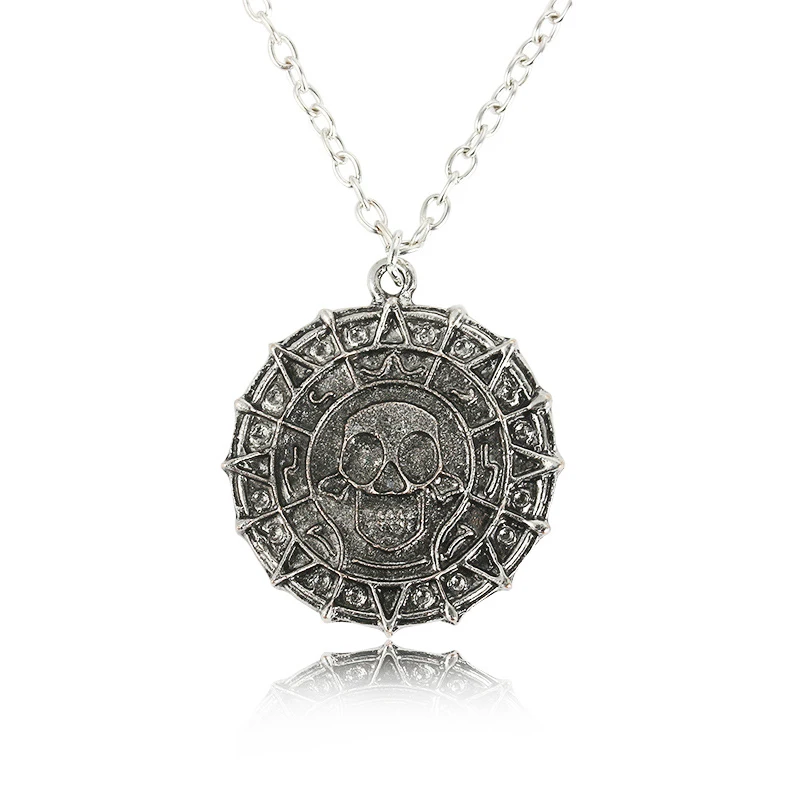 Ожерелье с трехмерным черепом в стиле панк из титановой стали мужское ожерелье