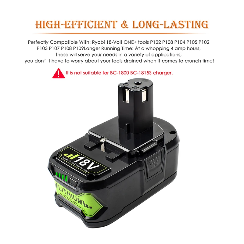 6 0 Ач 18 в сменная батарея для Ryobi В литиевая P108 P102 P103 P104 P105 P109 + беспроводной