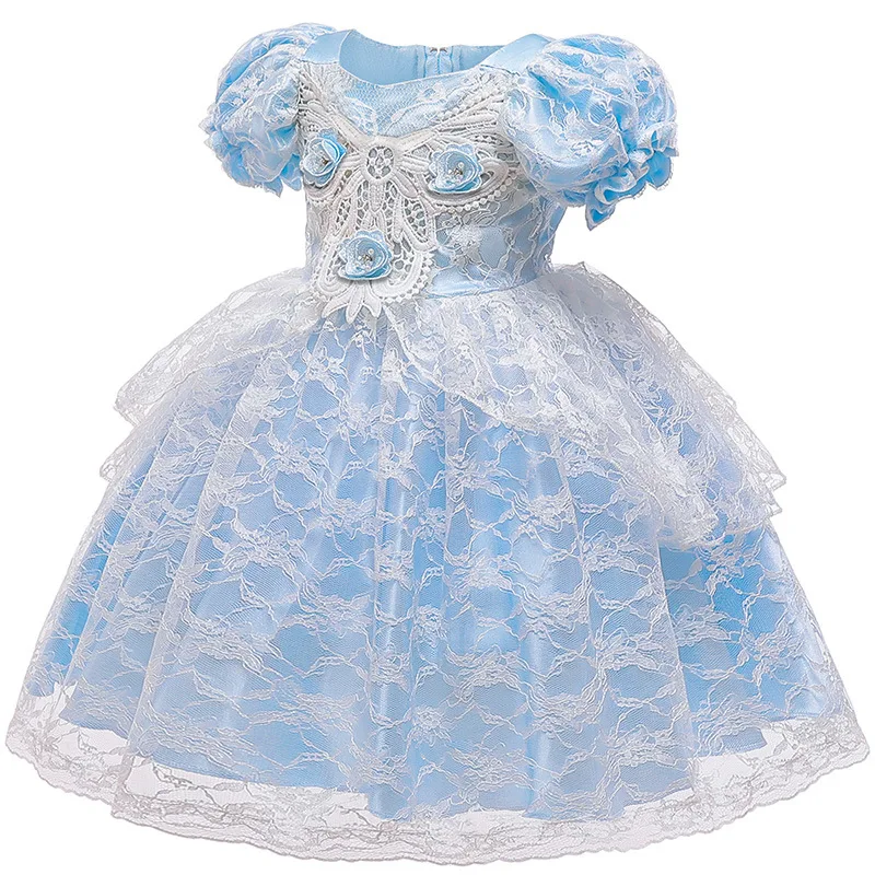 Baby Princess Dress Christmas Party Halloween Cosplay Costume Kids Lace Puff Sleeve Dresses for Girls Wedding | Детская одежда и
