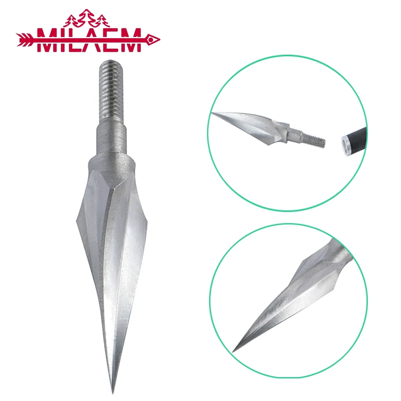 

10/20 Pcs Archery Arrowhead for Recurve Bow Crossbow Hunting Silver Sharp Spiral Arrowhead Bow and Arrow DIY Hunting Accessories