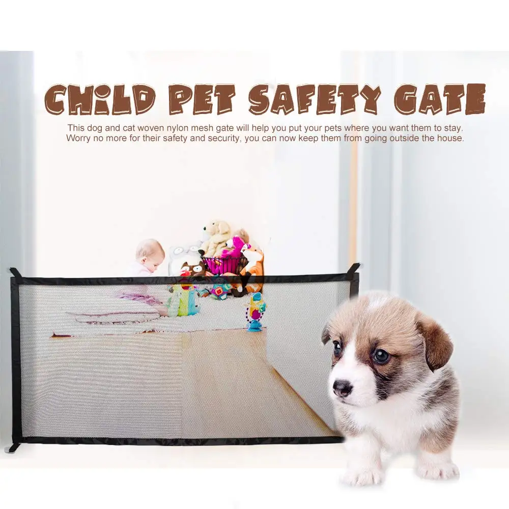 Pet Barrier Fences Portable Folding Breathable Mesh Dog Gate Separation Guard Isolated Fence Dogs Baby Safety | Дом и сад