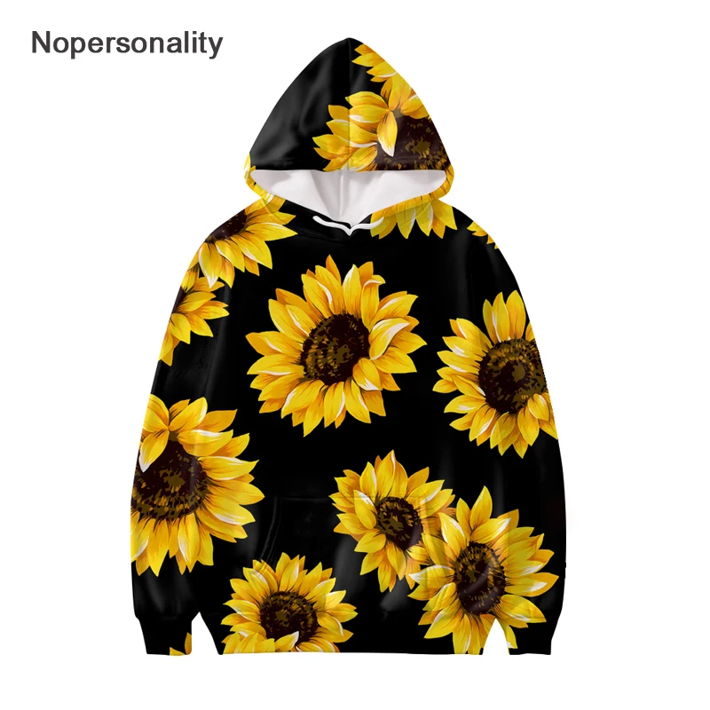 

Nopersonality Hoodies Women Sunflower Print Sweatshirts Ladies Slim Pullovers Hoody for Females Autumn Hoodie Steetwear
