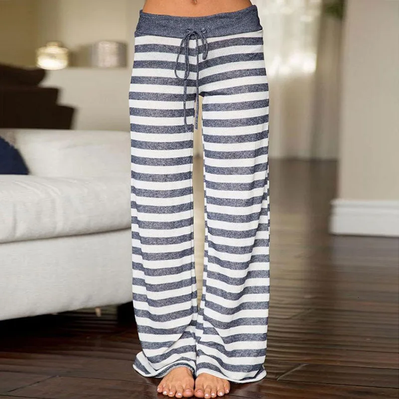 Spring Autumn Women Long Pants Loose Floral Print Drawstring Lace Camouflage Stripe Wave Point Sweatpants Female Plus Size Pant |