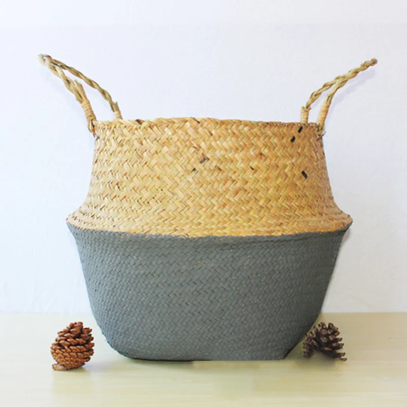 Соломенная Корзина из водорослей плетеная косметическая сумка для хранения