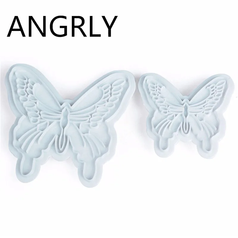 ANGRLY Горячая Распродажа Бабочка украшение торта фонданта сахарные печенья