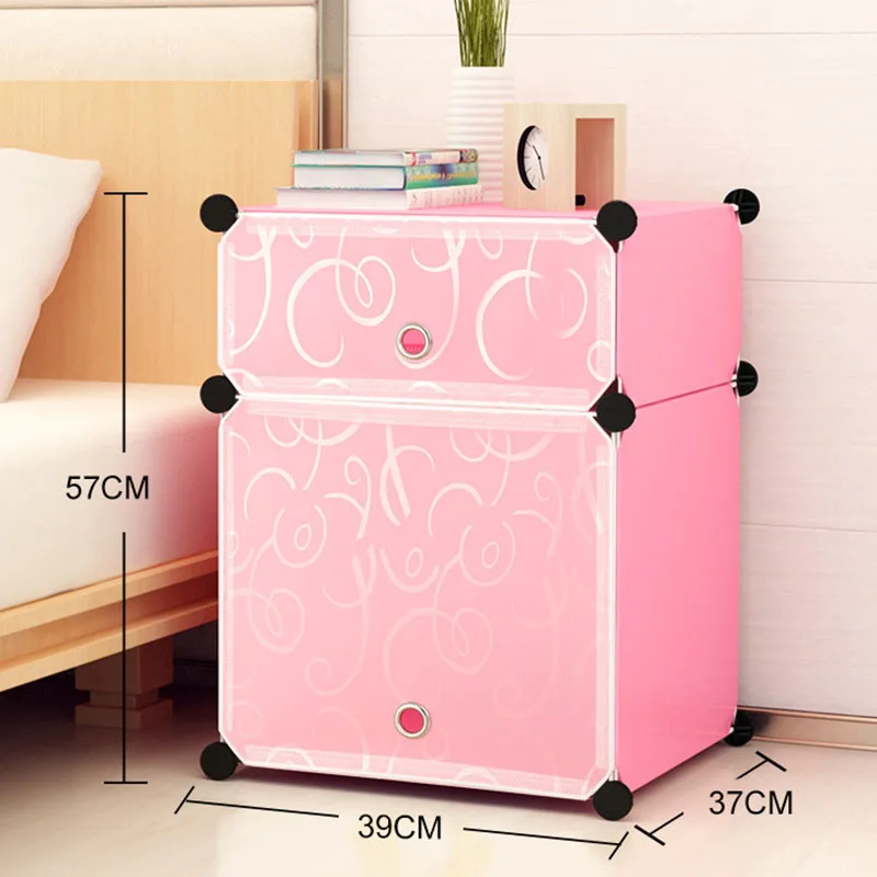 Домашний прикроватный столик Простой ящик для хранения современный пластиковый