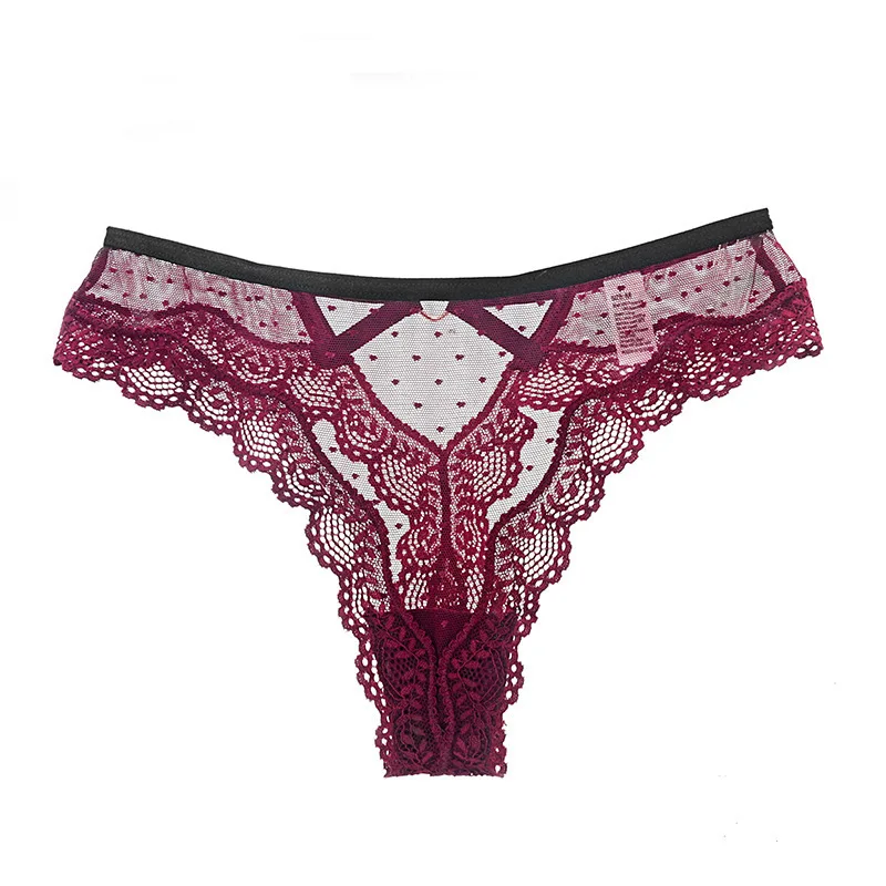 

Sexy Lace Panties Women Transparent Heart Low Waist Underpant Hollow Out Thong Female Seamless G-String Underwear Lingerie