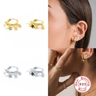 Aide реальные S925 стерлингового серебра серьги в виде колец, для девочек с принтом пятиконечной звезды кисточкой серьги с цирконием, корейское модное ювелирное изделие для ушей