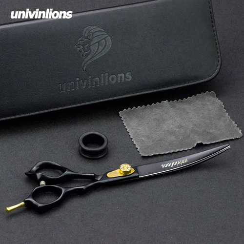 1 Up Curved Scissor " Pet Dog втулки Ножницы Набор для стрижки домашних животных ножницы для собак анимированные кошки прямые и истончающие и изогнутые ножницы из нержавеющей стали - Color: 1 Up Curved Scissor
