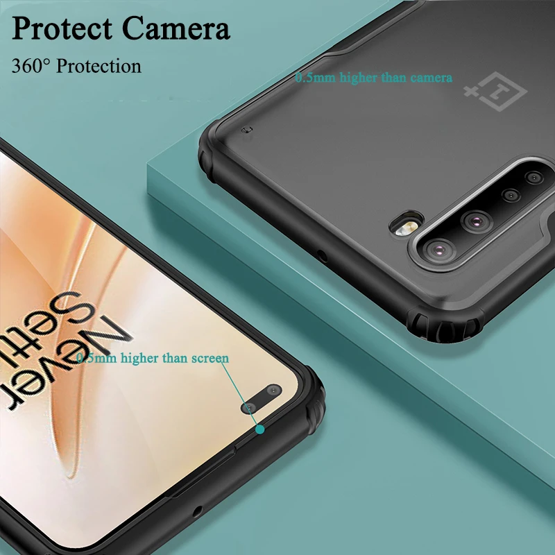 Чехол для телефона OnePlus Nord прозрачный матовый чехол-бампер из поликарбоната Oneplus