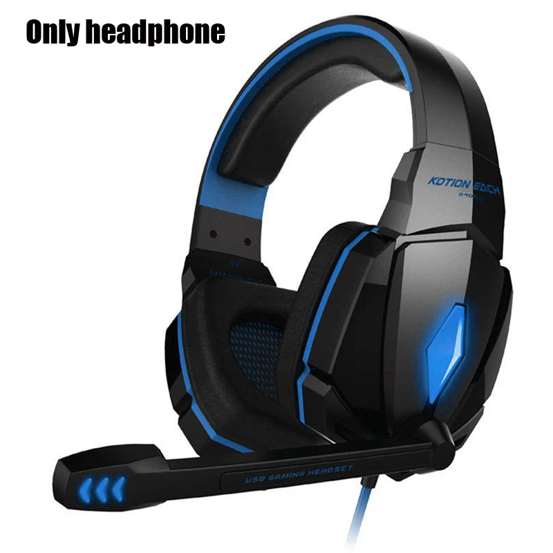 Only Headphone Большие проводные игровые наушники для компьютера пк с микрофоном шумоподавлением игровая гарнитура для компьютера компьютерные наушники игровые - Цвет: Only Headphone