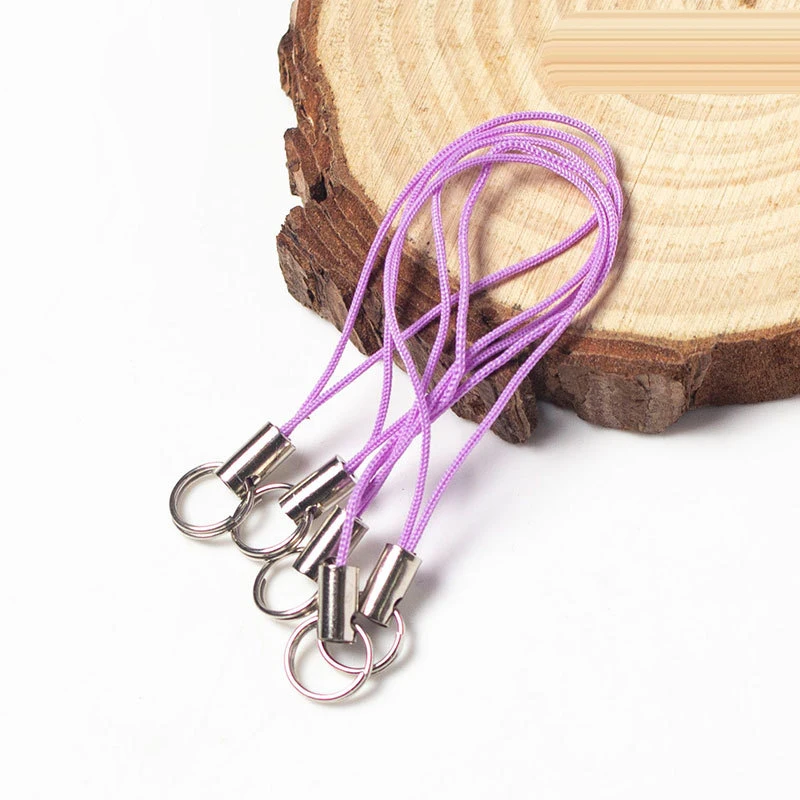 Purple 20 шт./лот кольцо для ключей со шнуром для ключей DIY сумка для ключей сумки вешалка для игрушек зажимы держатель для ключей брелок DIY аксессуары для ключей - Цвет: Purple
