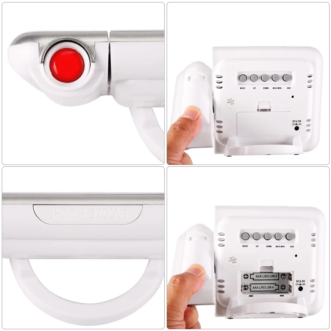 

LED Digital Alarm Clock Projection Alarm Clock Weather with Temperature Thermometer With Time Projection Bedside Projector Clock