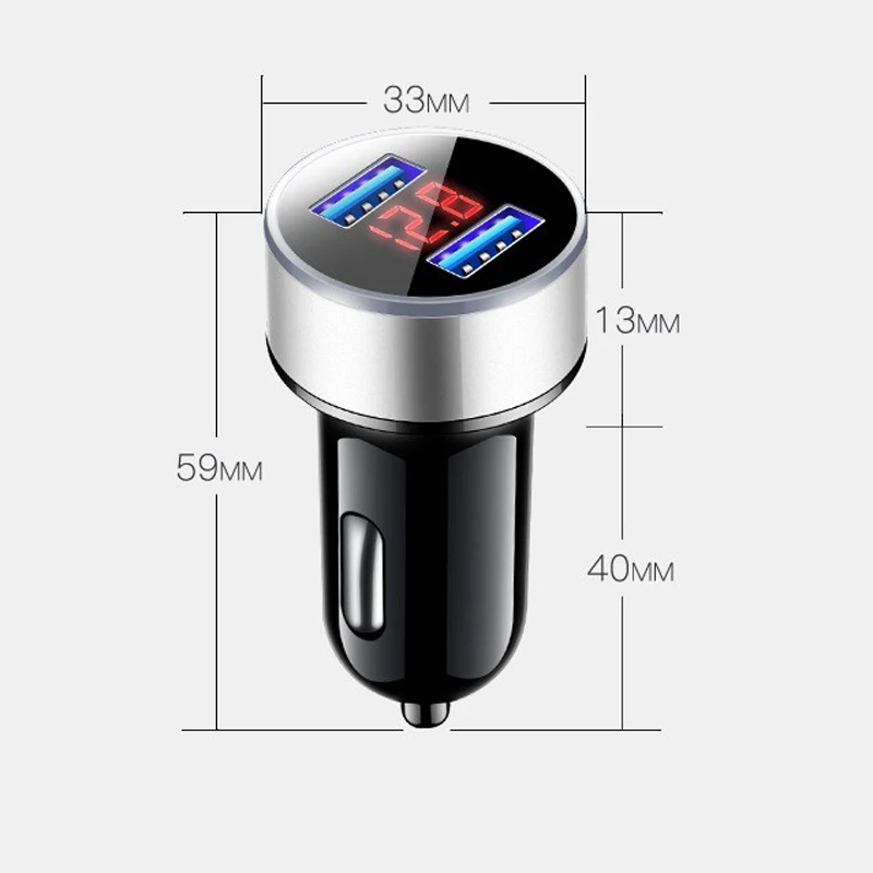 Dual USB 3.1A универсальное автомобильное зарядное устройство светодиодный дисплей