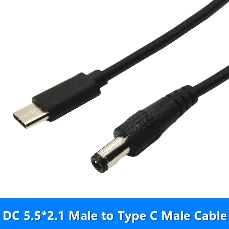 1 m DC Type-c Male to 5 5*2 Cable 5521 Power Jack Conector 5x2 adapter USB Type C Converter |