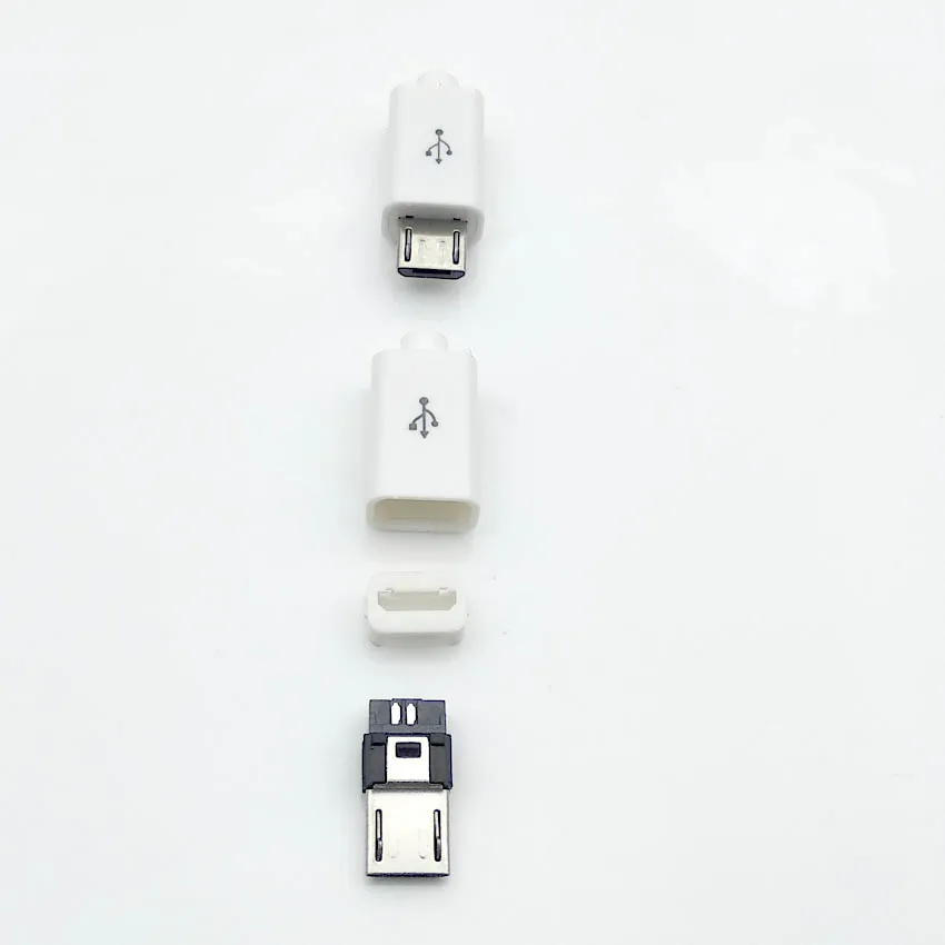 50sets 50 шт./лот Micro USB 4Pin 5in штекер Черный/Белый Сварочные данные OTG линейный интерфейс DIY кабель для передачи данных Аксессуары - Цвет: 50sets
