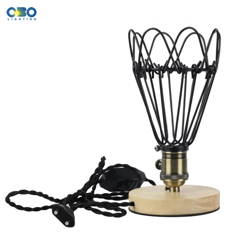 Винтажная настольная лампа одинарный Железный Абажур с переключателем E27