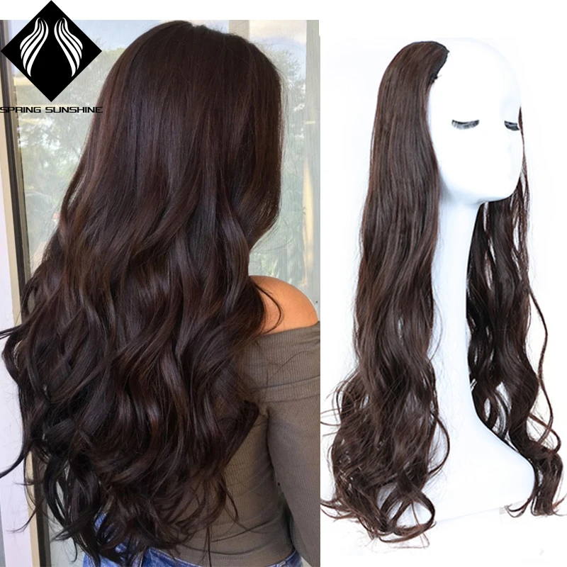 Волнистый прямой U-образный полупарик для женщин натуральные женские короткие