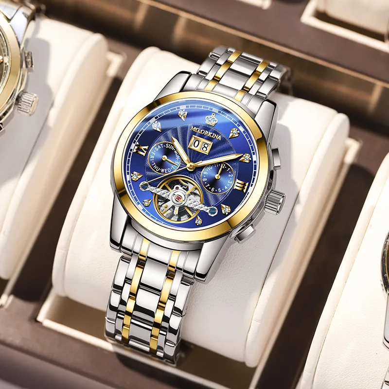 MG.ORKINA watches men's fashion watch business multifunctional hollow Tourbillon movement mechanical watch