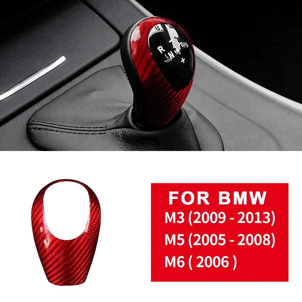 1pc Auto Gear Shift Knob Trim Carbon Fiber Sticker Protector For BMW M3 M5 M6 Replacement Car Interior Accessory | Автомобили и