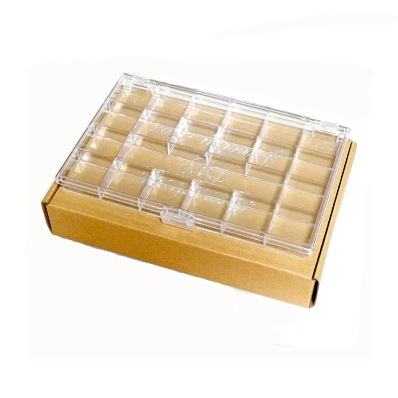 

27RC 21 Grids Nail Sticker Art Decor Multi Shapes with Dual-ended Dotting Pen Tweezer