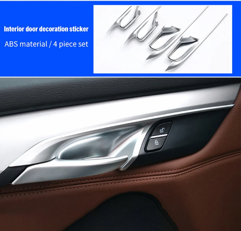 

4 шт., хромированные наклейки на внутреннюю дверь для BMW X5 F15 2014-2018