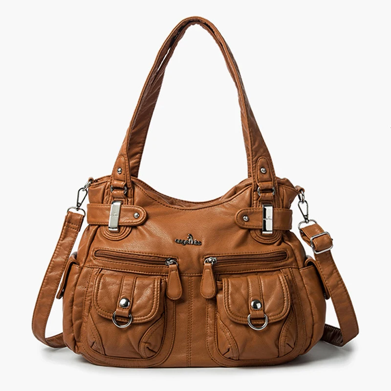 

Брендовые кожаные сумочки для женщин, Европейская и американская мода, дамская сумка на плечо, вместительная сумка через плечо, H496