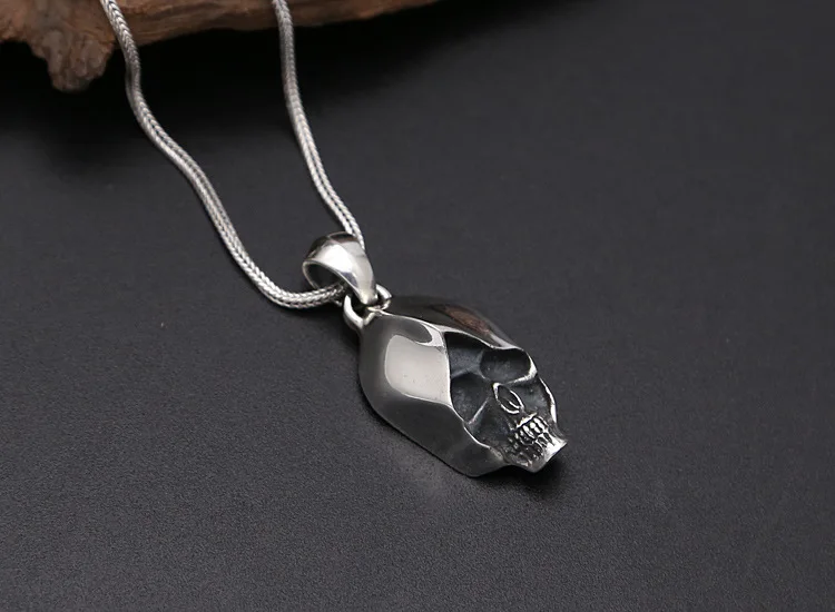 925 Sterling Silver color Skull Pendant Vintage 925Thai Skeleton Key pendant Fit Original Necklace DIY Jewelry Gift | Украшения и