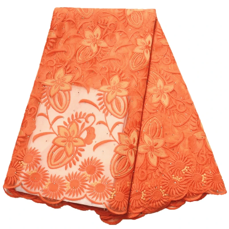 5 ярдов африканская кружевная ткань 2020 Высококачественная с камнями сетка