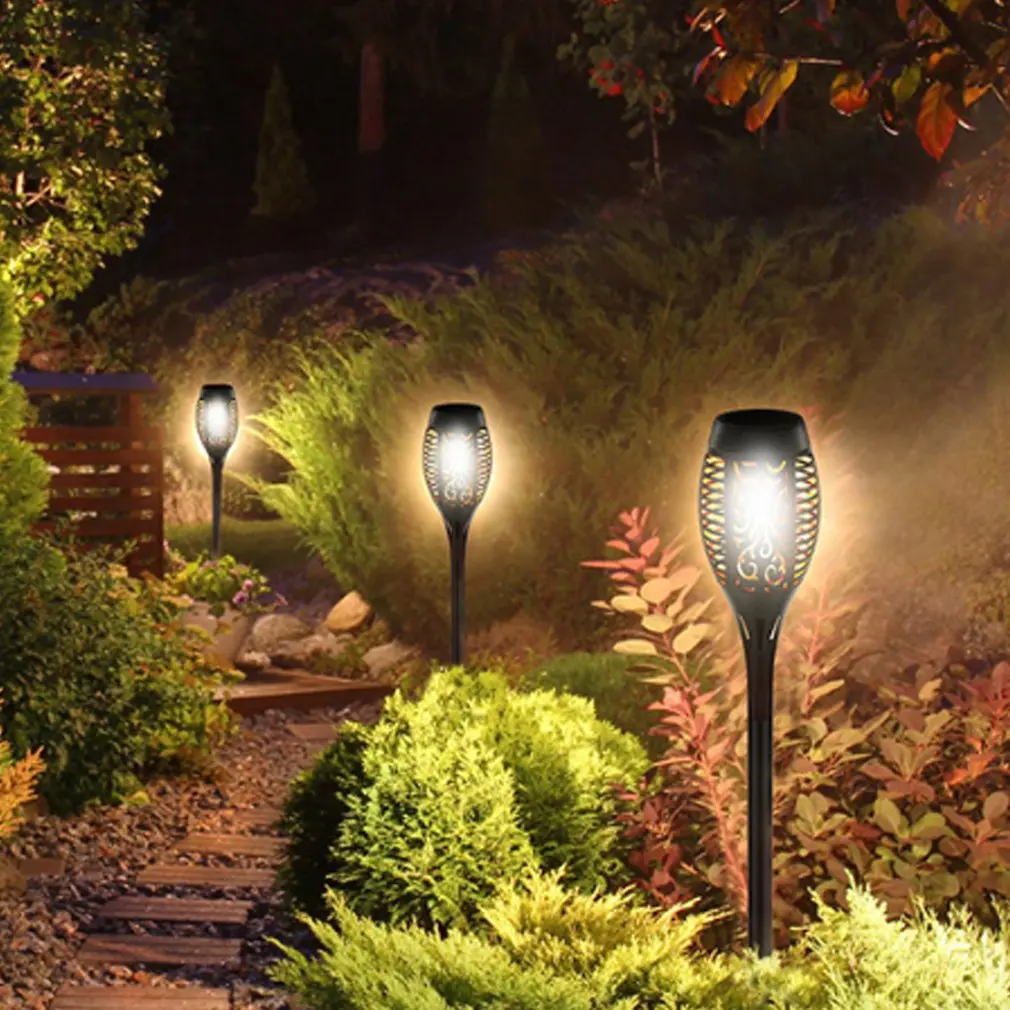 New 12Led Solar Flame Lamp Outdoor Induction Torch Garden Courtyard Ground Decorative Landscape |