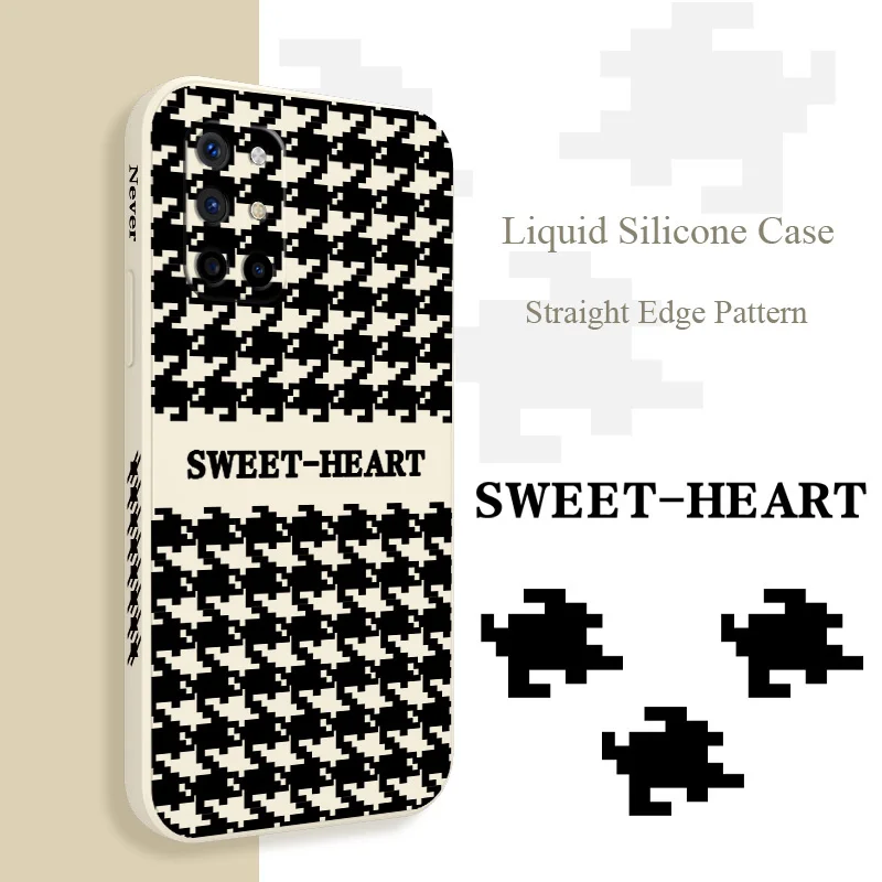 

Sweet Lattice Liquid Silicone Phone Case For Oneplus 8t 9 9pro pro Camera Protective Ultra Thin Shockproof Soft Back Cover Funda