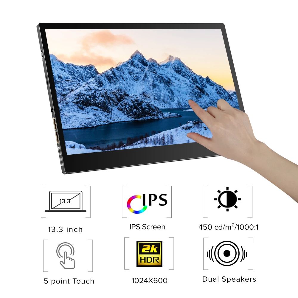 Игровой портативный монитор UPERFECT 13 3 дюйма 1080P FHD IPS сенсорный экран мобильный
