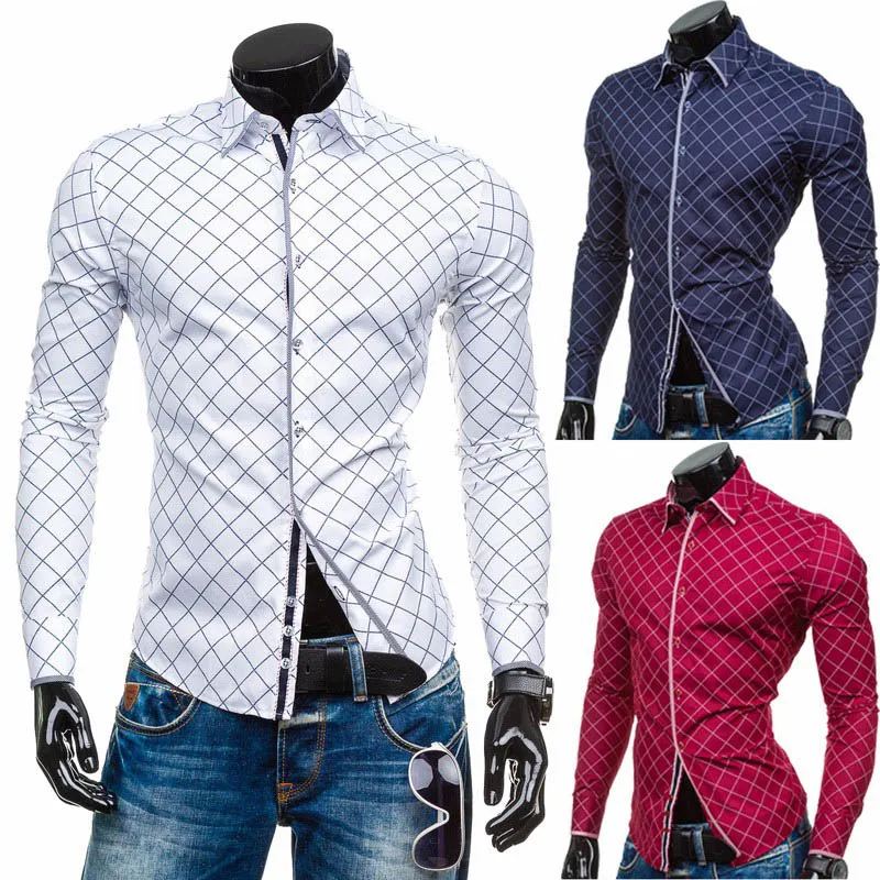 Zogaa новинка весны Длинные рубашки Корейская рубашка мужские умные повседневные