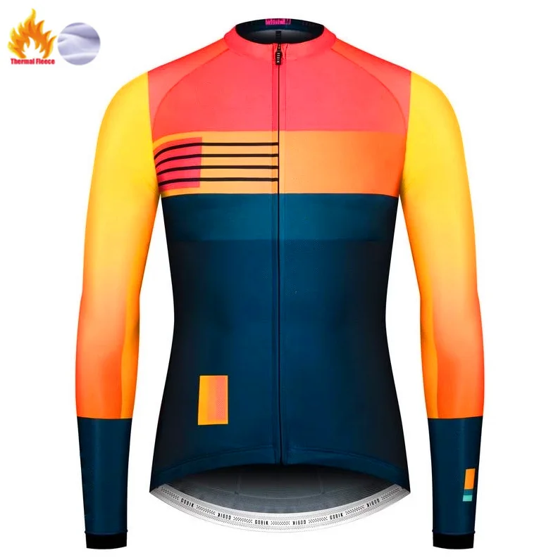 Gobiking зимняя велосипедная одежда с длинным рукавом Джерси NW Мужская Pro Team теплая куртка комплект MTB Одежда термофлис Ropa Ciclismo - Цвет: Winter Jersey