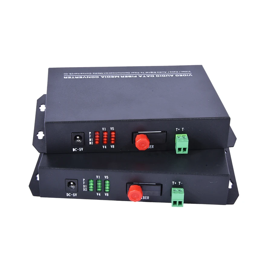 

1PC 8 Channel Video Optical Converter fiber optic video optical Transmitter & Receiver 8CH with RS485 Data For CCTV Security