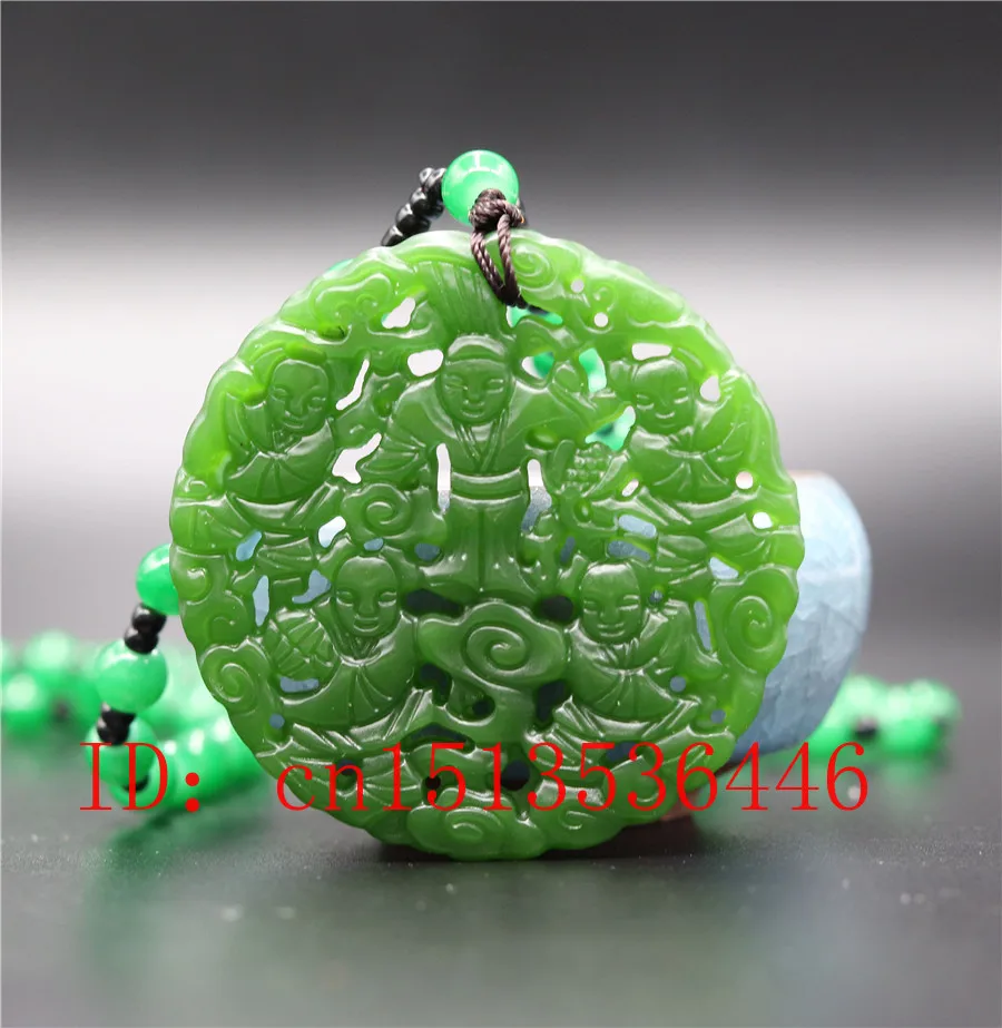 Ожерелье с подвеской из натурального зеленого нефрита ювелирные изделия