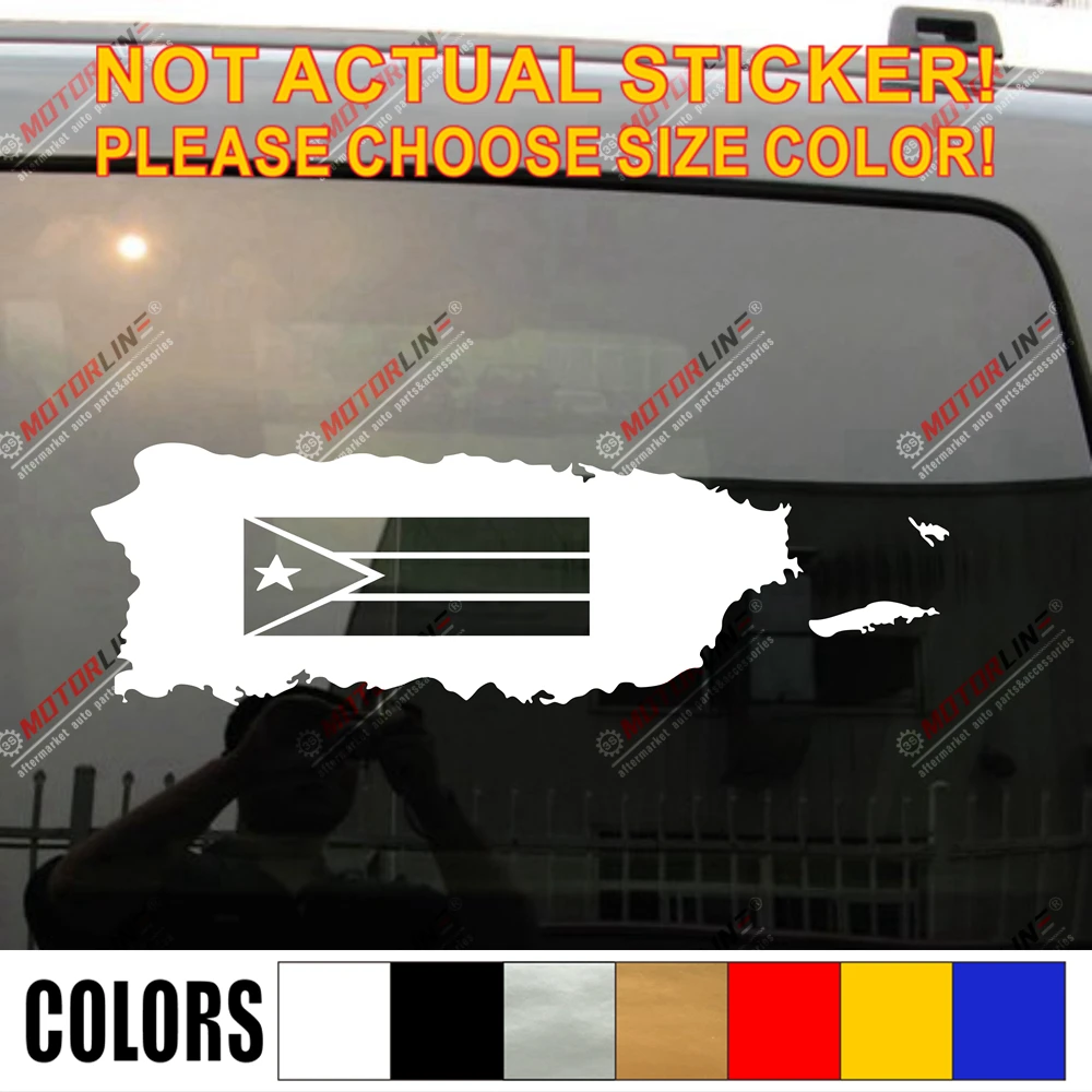 Карта и флаг Пуэрто Рико автомобильная наклейка виниловый контур PR|Наклейки на